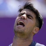 Carlos Alcaraz a vu sa série de victoires sur gazon être stoppée par Jack Draper. KEYSTONE/AP/Kirsty Wigglesworth